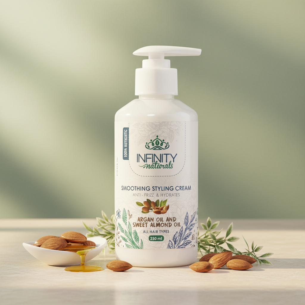 Infinity Naturals Smoothing Styling Cream Argan Oil & Sweet Almond Oil