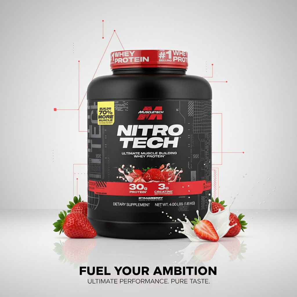 NITRO TECH WHEY PROTEIN - strewberry - 1.8kg
