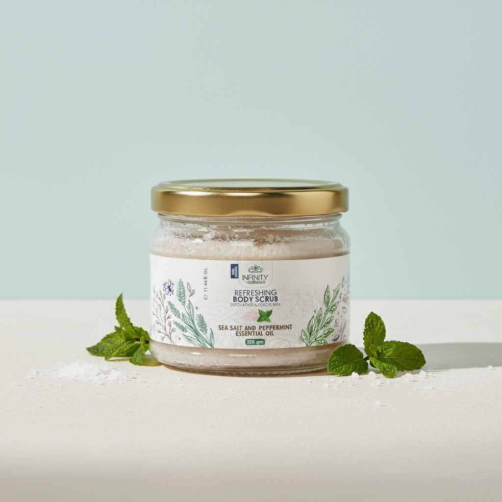 Refreshing Body Scrub Sea Salt & Peppermint Essential Oil