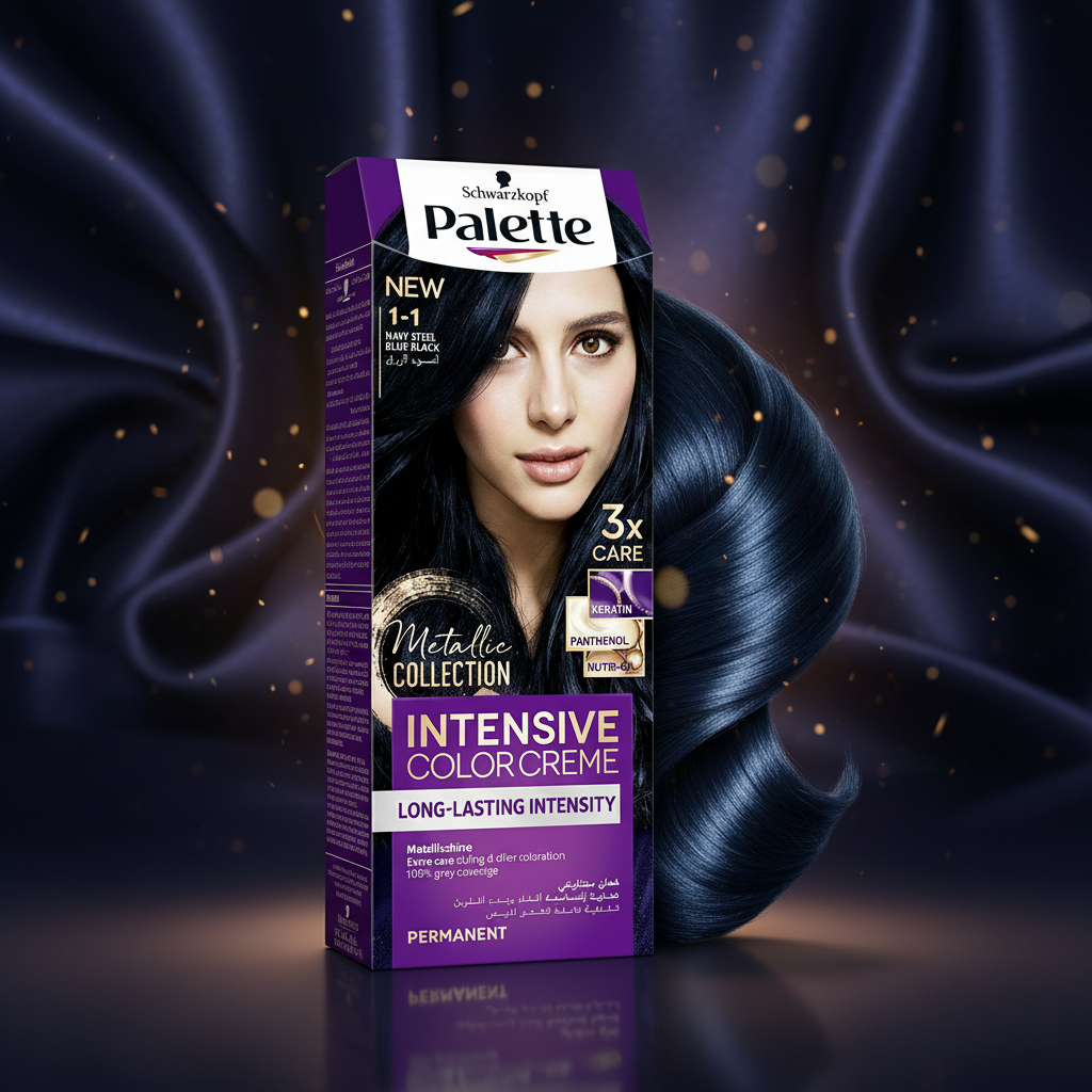 Palette Intense Color Cream, 1-1 Blue Black - 50 ml