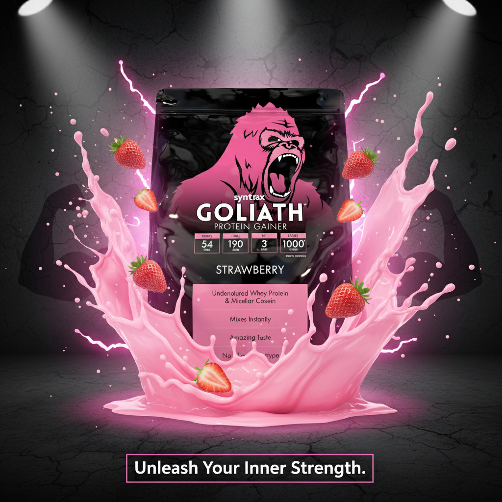syntrax Goliath protein gainer -strewberry 5.5k