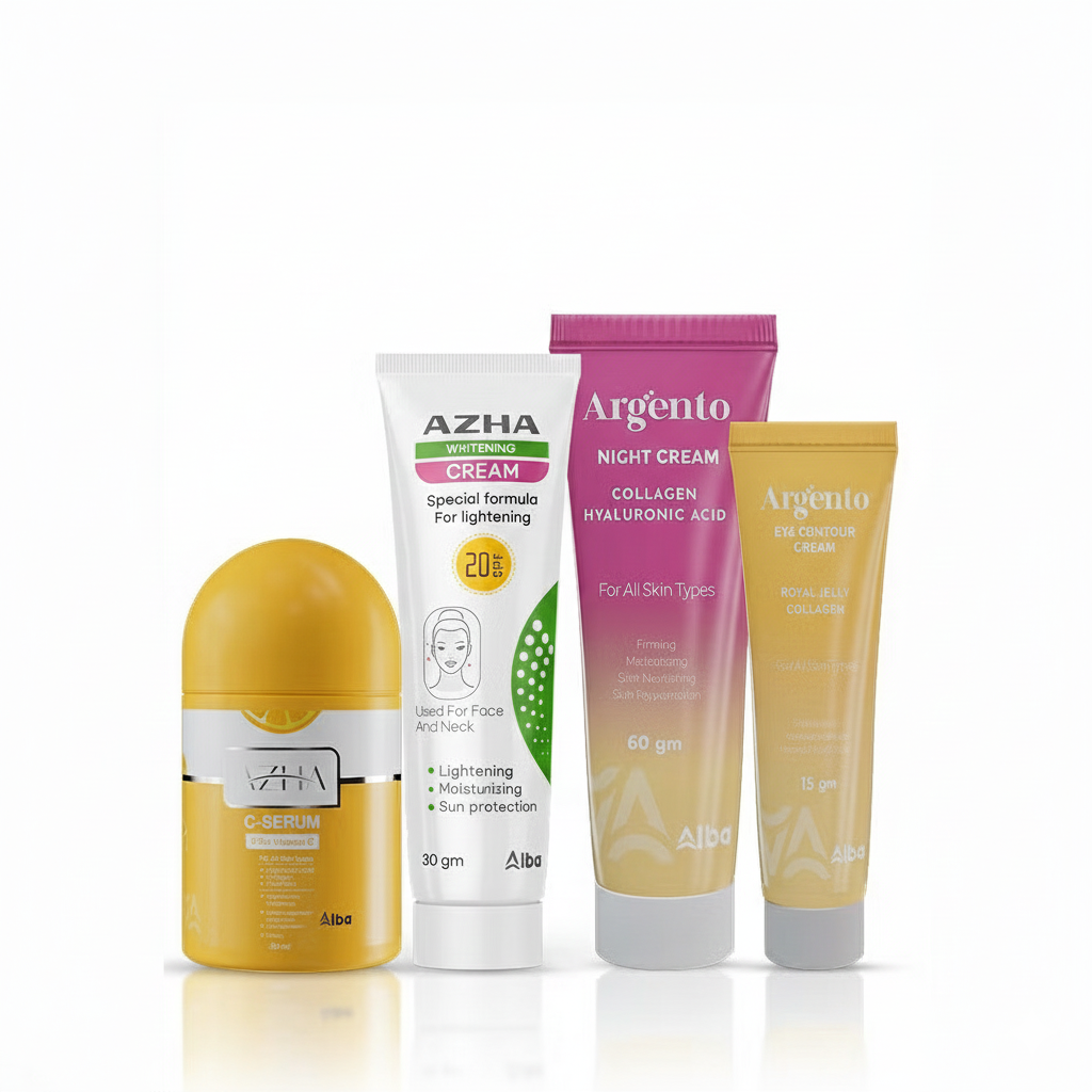 Argento box (azha c serum + Azha cream + Night cream + eye contour)