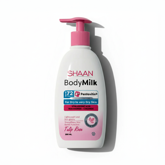 shaan tulip rose body milk 300ml