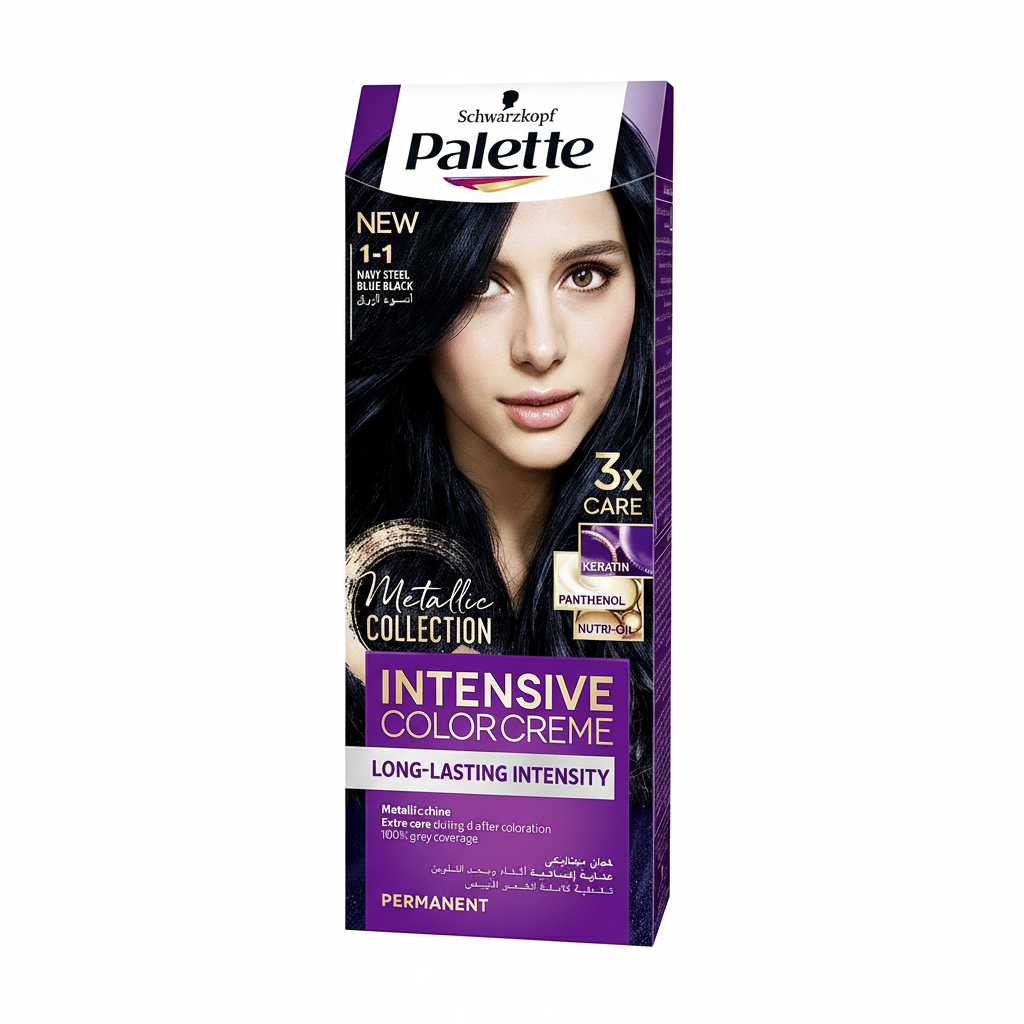  Palette Intense Color Cream, 1-1 Blue Black - 50 ml