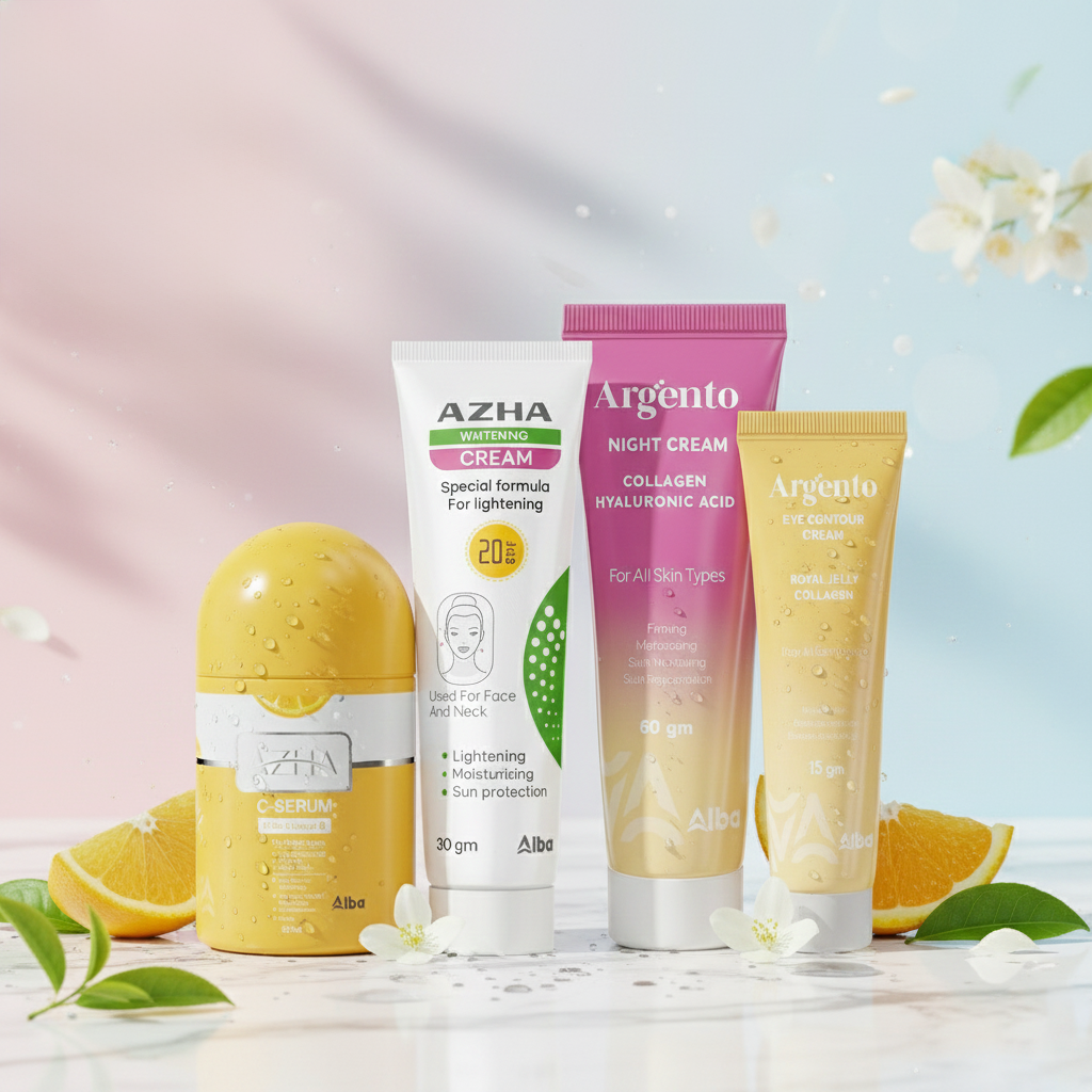 Argento box (azha c serum + Azha cream + Night cream + eye contour)