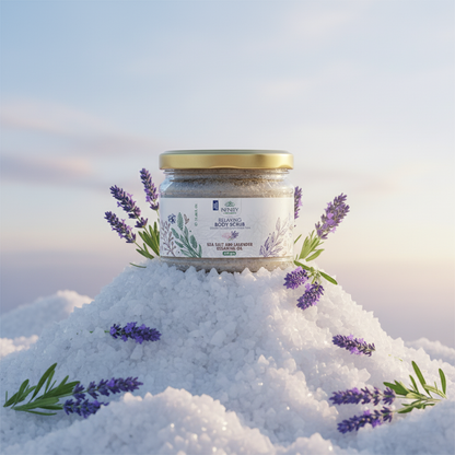 Relaxing Body Scrub Sea Salt & Lavender Essential Oil