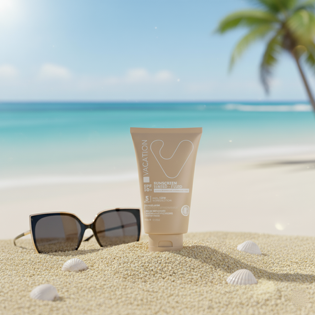 Vacation tinted fluid sunscreen