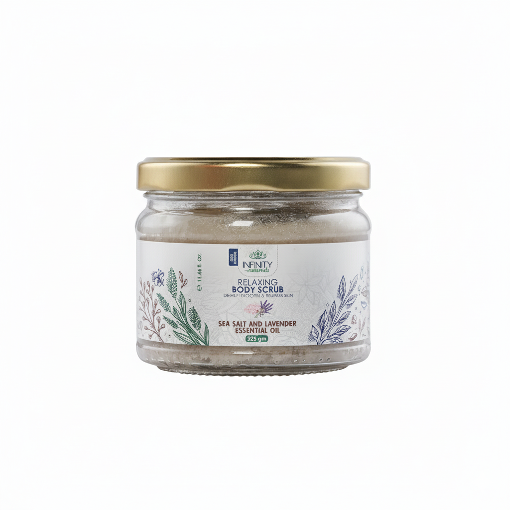 Relaxing Body Scrub Sea Salt & Lavender Essential Oil